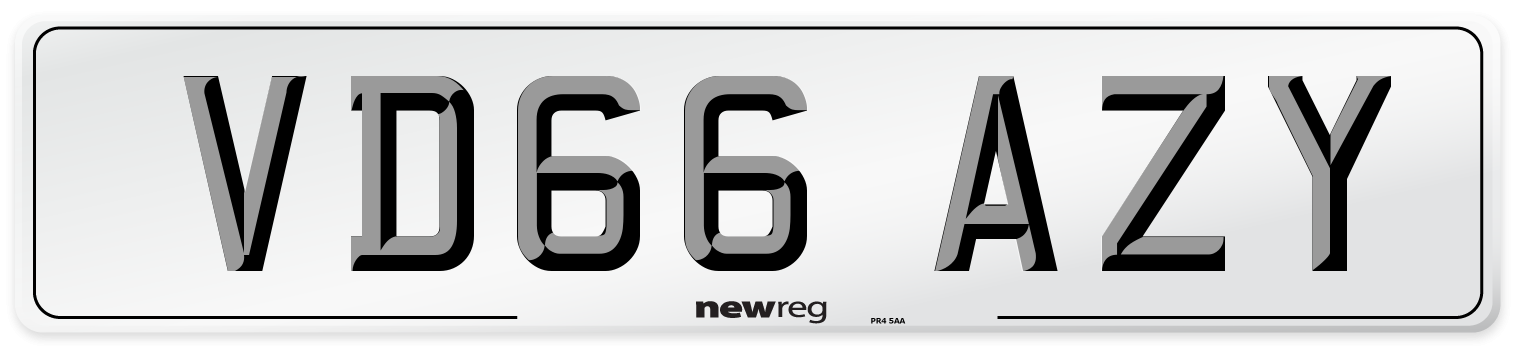 VD66 AZY Number Plate from New Reg
